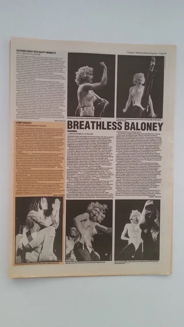 MADONNA Wembley 'concert review' 1990 UK ARTICLE / clipping