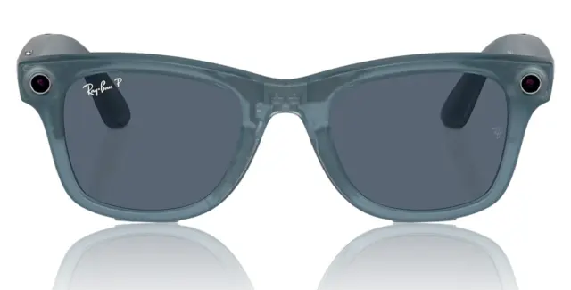 RAY BAN Meta Wayfarer Smart Sunglasses Matte Jeans Blue/ Dusty Blue Plr LARGE