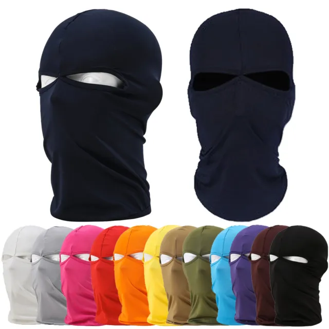 Thin Two Holes Balaclava Full Face Mask Outdoor Breathable Anti UV Hat Men Women