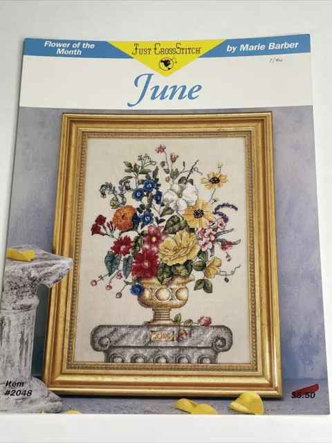 Just Cross Stitch June Flower of the Month Cross Stitch Pattern