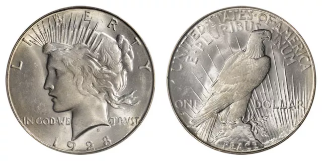 1928-S Peace Silver Dollar Brilliant Uncirculated - BU