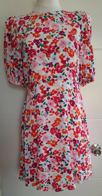 M&S Womens Scater Work Travel Mini Holiday Floral Ladies Summer size dress 8 10