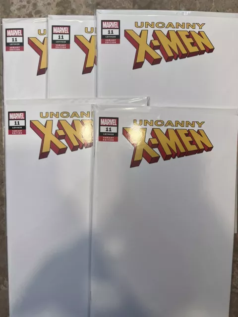 Uncanny X-Men #11 Blank Sketch Marvel Lot Of 5 Nm