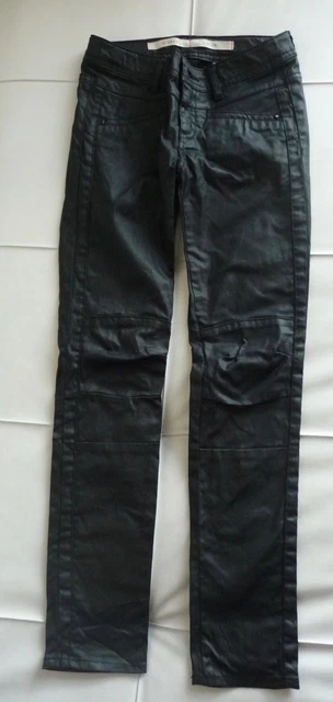 Pantalon Jean Enduit Noir IKKS - Taille 34 FR / 24 US - Coupe Droite - 99% Coton - Neuf Avec étiquettes