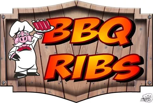 BBQ Ribs Decal 14" Barbeque Concession Catering Restaurant Food Truck Sticker