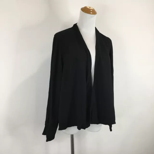 EILEEN FISHER Black Womens sz Small Long Sleeve Open Front Light Jacket