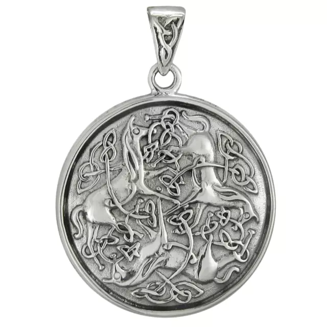 Sterling Silver Celtic Knot Horse Triskelion Pendant Equine Epona Irish Jewelry