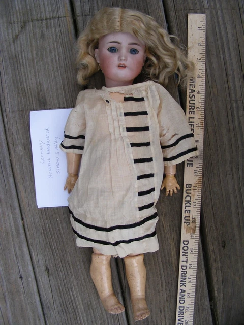 Antique German Bisque Doll by Heinrich Handwerck, Simon Halbig, 18"