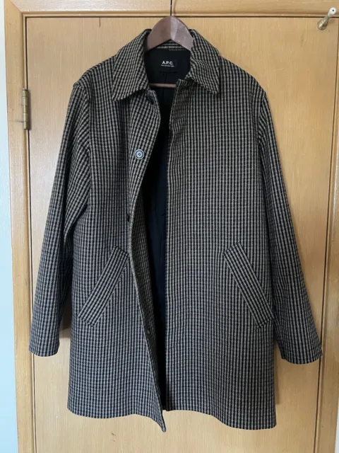 A.P.C. Flynn Checked Mac Coat Large