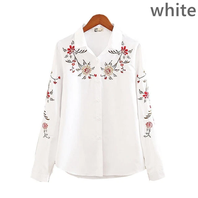 Chemisier Femme En Satin Floral Avec Broderie Et Nœud - Manches Longues - Taille Régulière - Neuf Avec étiquette