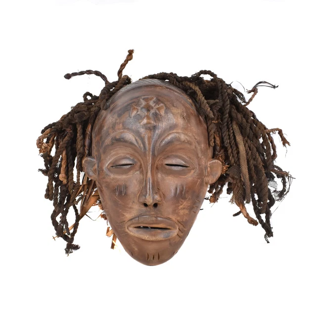 Chokwe Wood Mask Mwana Pwo with Headdress