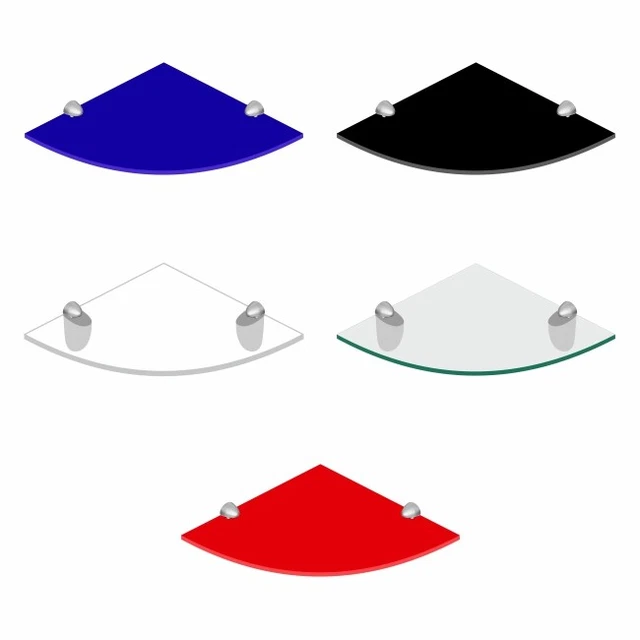 Acrylic Corner 5mm Safety Shelf Shelf Triangle Shape with Dolphin Brackets