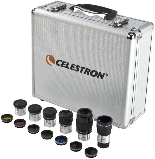 CELESTRON 14-Piece 1.25" Eyepiece & Filter Telescope Accessory Kit + Hard Case