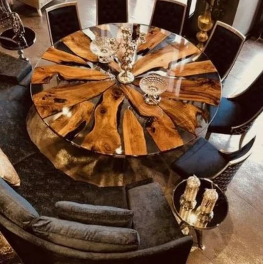 Epoxy Table Resin Top Dining Handmade Wooden Coffee Furniture Live Edge River 27