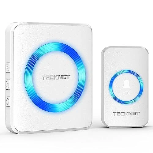 TECKNET Sonnette sans Fil Exterieur Étanche IP65 Étanche 400 Mètres Sonnette ...