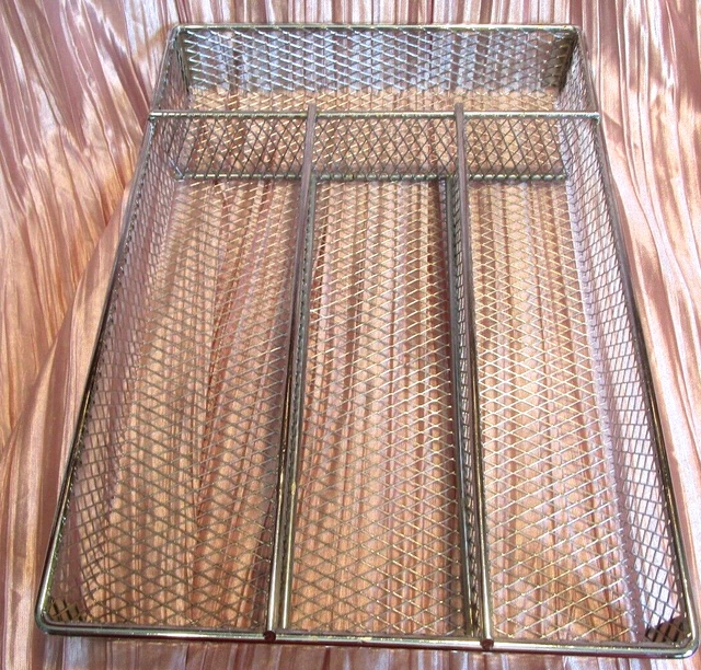 Utensilio De Cubiertos De Malla De Metal Cromado Soporte Bandeja Organizador Caddy `Nuevo
