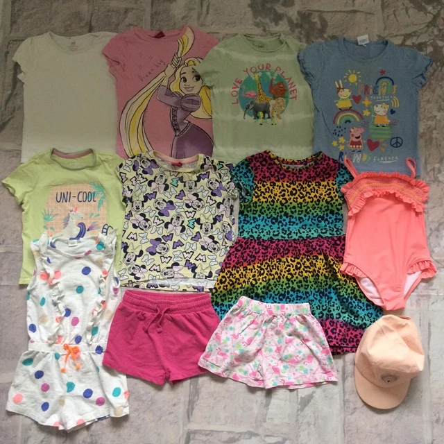 Girls Clothes Bundle 4-5 Years Dress Tops Shorts Cap Next TU Etc
