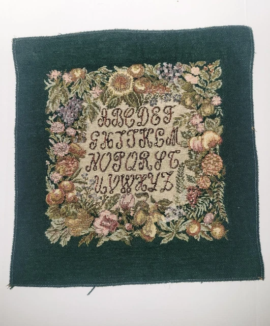 Tapiz vintage verde floral verde floral ABC cubierta de silla con aguja