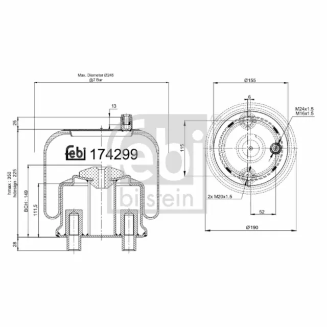 Federbalg, Luftfederung FEBI BILSTEIN 174299