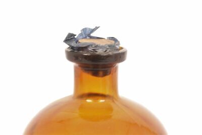 Apotheker Flasche Medizin Glas braun Ol. Terebinthin antik Deckelflasche 7