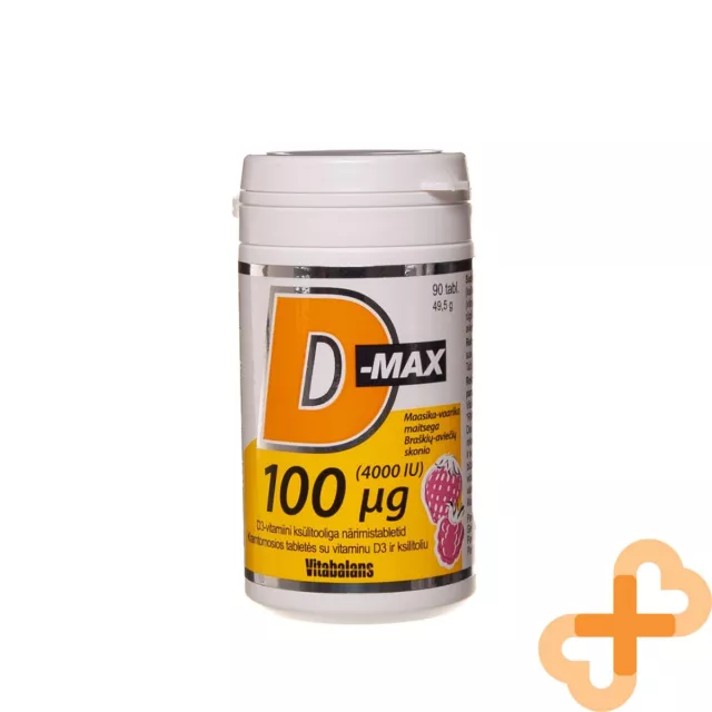 D-MAX 100 mcg 90 Chewable Tablets Vitamin D3 4000 IU Immune System Supplement