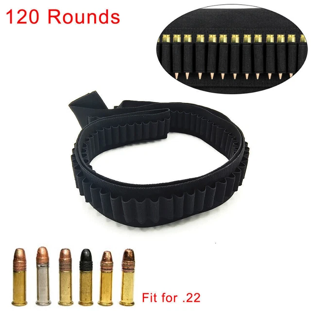 120ROUND AMMO BELT Shell Holder Rifle Bullet Cartridge Bandolier For