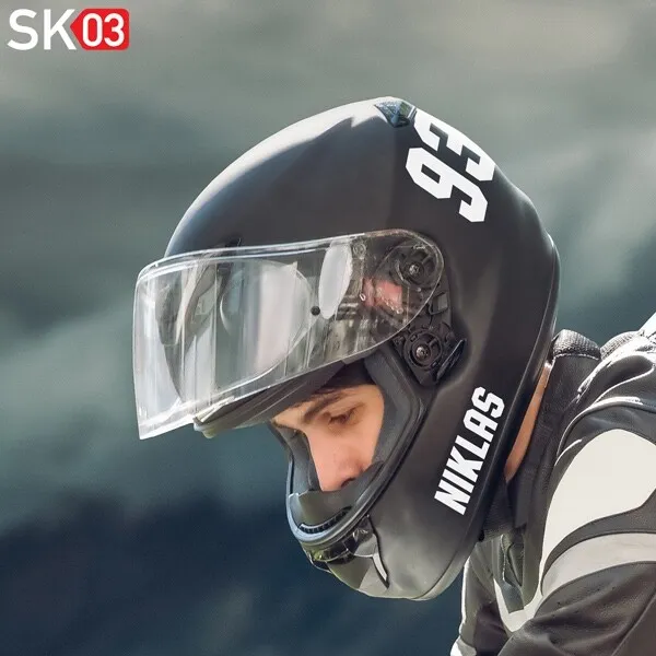 Helmaufkleber Namen Schriftzug Motorrad Helme Startnummern Aufkleber Wunschtexte