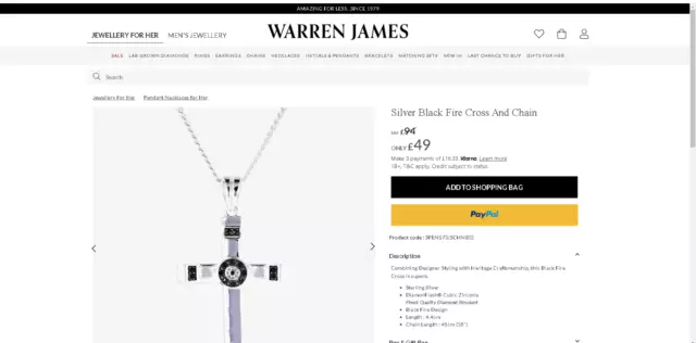 Warren James Jewellery Snowflake Silver 925 Necklace In Box | eBay
