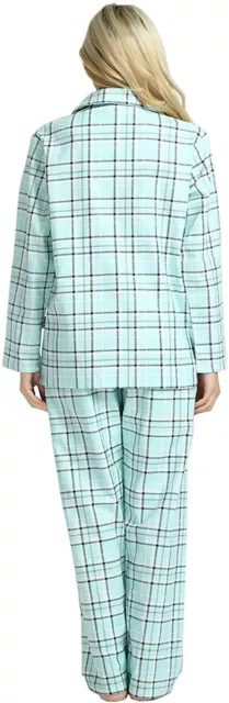 GLOBAL Comfy Pajamas for Women 2-Piece Warm and Cozy Flannel Pj Set of Loungewea 2