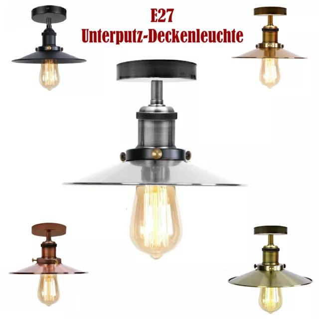 Retro Deckenlampe Vintage-Leuchte Pendelleuchte Hängelampe Industrie Design E27
