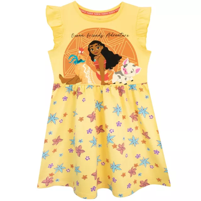 Disney Moana Dress Kids Girls Baby Toddler Frock Gown Daywear Casualwear Yellow