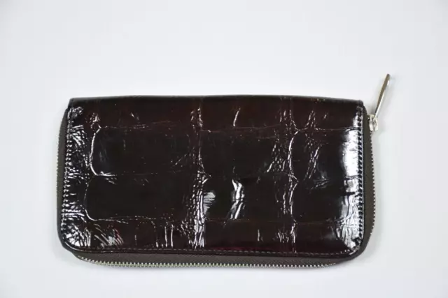 Laura Mercier For Brush Set Zip Around Faux Patent Leather Wallet case