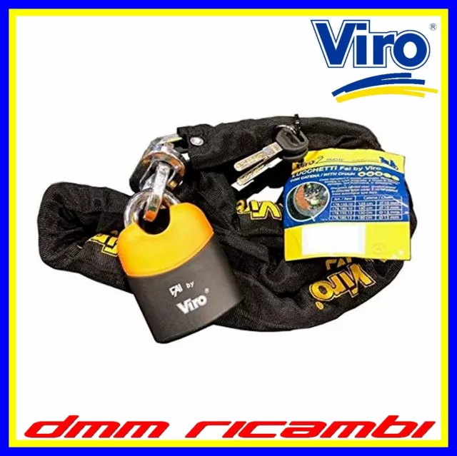 CATENA ANTIFURTO VIRO Moto Scooter 1,5 mt antitaglio e lucchetto