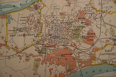 George Town Allahabad Map Antique India Map ~ Allahabad City Plan Fort Cantonment George Town Alfred  Park £48.00 - Picclick Uk