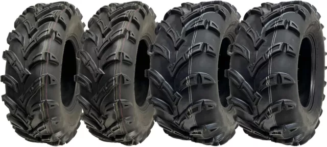 25x10.00-12 & 25x8.00-12 ATV Quad Tyres 6ply P377 E Marked Road Legal (Set of 4)