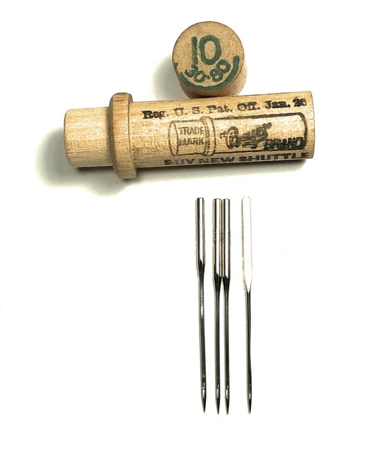Antique Boye Sewing Machine Needles Wooden Tube No. 10 30-80