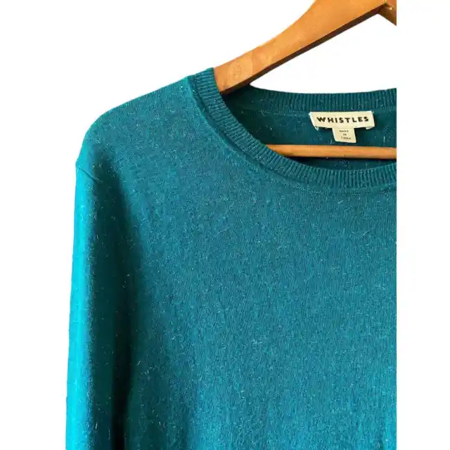 Whistles | Teal Annie Sparkle Tight Knit Sweater | Size 10