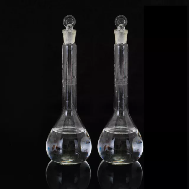 2pcs 50mL Borosilicate Glass Volumetric Flask with Stopper Free Shipping