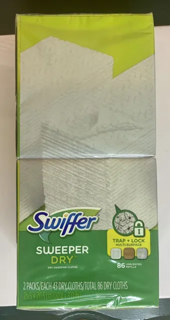 Swiffer Sweeper Dry Sweeping Cloth Floor Mop Pad Unscented 86 Count S
