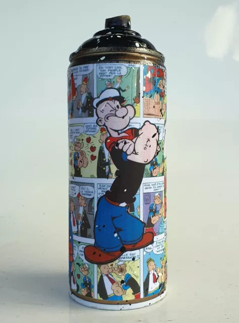 SPACO signed BOMBE POPEYE graffiti pop STREET ART painted USA french