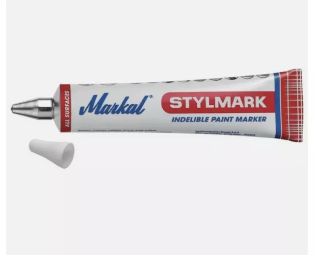 MARKAL 140096652  Tube Marqueur Peinture Blanc Stylmark En Lot De 10 Tubes