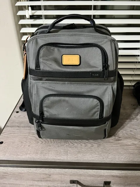 TUMI Alpha 3 Brief Pack Large Ballistic Nylon Backpack Gray/Silver & Black
