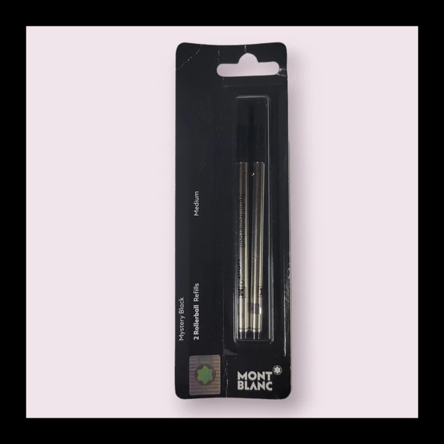 MONTBLANC Rollerball Refill Medium 2pk Mystery Black BRAND NEW