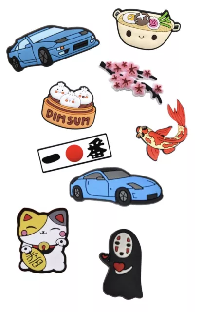 Jdm Japan Themed Croc Charms Jibbitz Sakura Noodles Cars 300zx 350z Anime