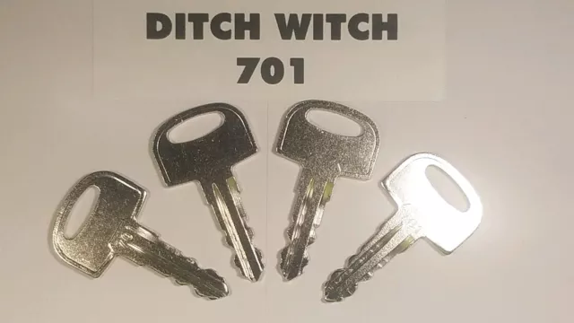 (4) 701 Ditch Witch Equipment Ignition Start Starter Keys, New Style, ;: