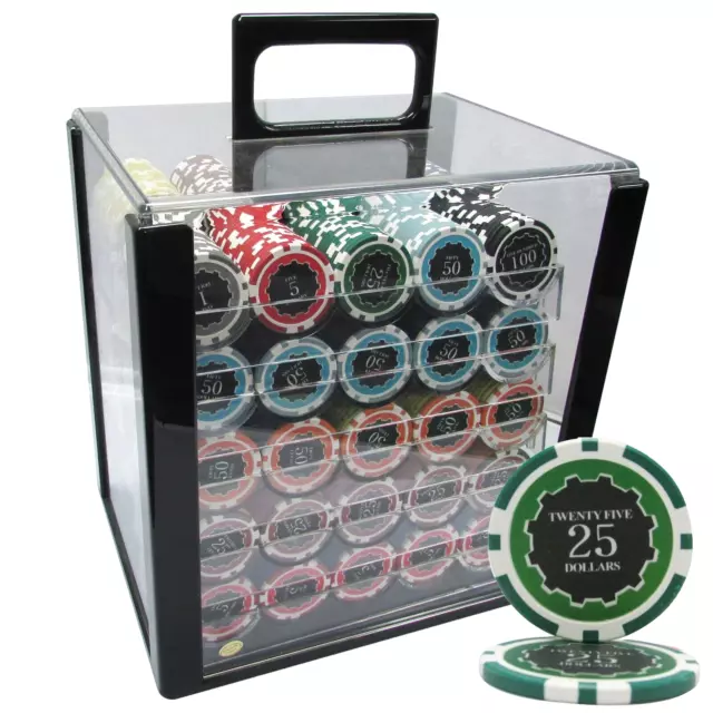 Mrc Poker 1000Pcs 14G Eclipse Poker Chips Set With Acrylic Case& Chips Trays