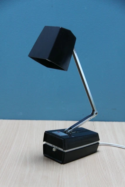 Vintage LAMPE Portable de Bureau Pliable Mini-Lampe Noir  Rétro 1960 JAPON