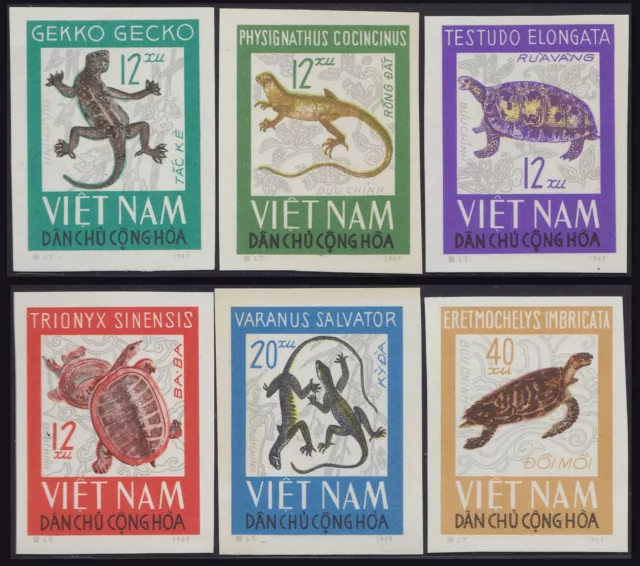 VIETNAM du NORD N°488/493** Non dentelés Reptiles, 1966, Viet Nam Imperf 413-418