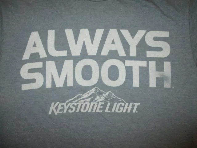 KEYSTONE LIGHT BEER ALWAYS SMOOTH T SHIRT Soft Lightweight Retro Tee Blue SMALL
