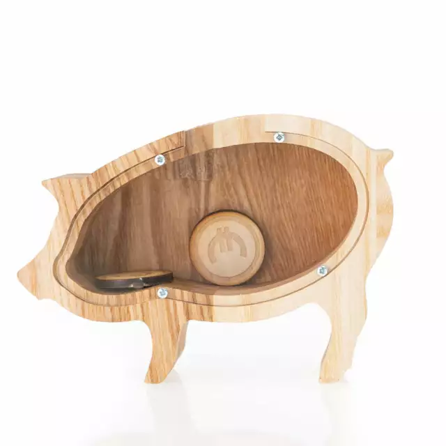 Piggy Bank - Small Pig Wooden Piggy Bank